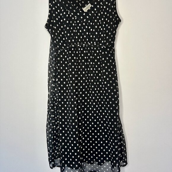 Motherhood Maternity Black Dress White Dots Size S - Picture 2 of 4